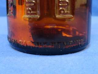 Vintage Amber Glass Purex Bleach Bottle Y43  