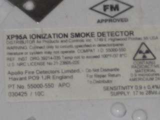   XP95A 55000 550 APO FIRE ALARM SMOKE ION DETECTOR HEAD NIB