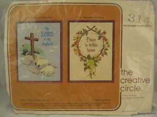 Vtg 1978 Crewel Embroidery Kit Creative Circle Peace To House Wreath 