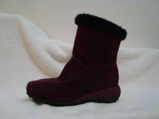 Studio Brilliant® Suede Waterproof Ankle Boot burgundy 9w  