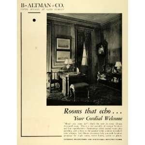 1931 Ad B Altman & Co Living Rooms Antique Furniture Interior Design 