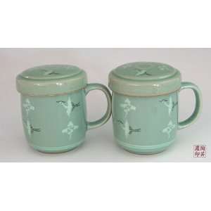   Porcelain Tea Coffee Cup Mug Teacup Lid Gift Set