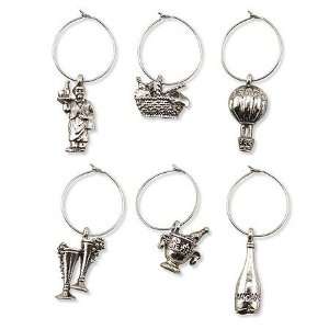 com Vintage   My Glass Wine Glass Charms or Markers, Set of 6 Wine 