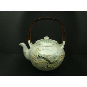 Gorgeous Old Moriage Dragonware Teapot  White Luster  
