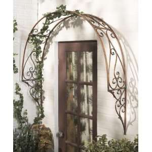   Antique Brown Finish Trellis Over Door Arch Style T
