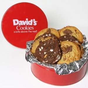 Davids Cookies 11006 Assorted Fresh Baked Decadent   2 lb Tin