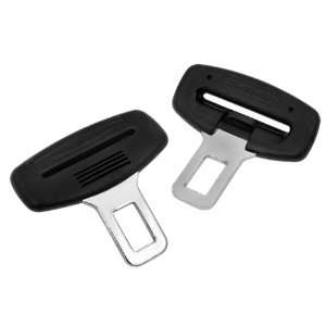  2 Pcs ABS Plastic Black Car Seat Belt Buckle Alarm Stopper 