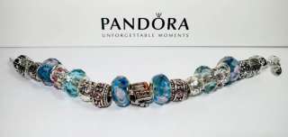 Authentic Pandora Bracelet Book Lover with 19 Beads & Charms w 