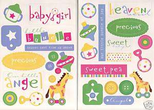 Keepsake Newborn Infant Baby Girl Toys Phrases Stickers  