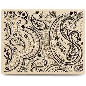  Paisley Background Wood Mounted Rubber Stamp Arts, Crafts 