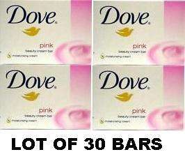 Dove Bar Soap PINK Beauty Cream Bar 3.50oz Lot of 30 bars 067238891183 