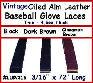 laces, thin Oiled 3/16 by 72 Baseball glove re placement lace.