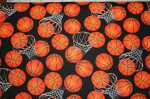 TT SPORT FABRIC with BASKETBALL HOOPS & BALLS ALLOVER  