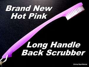 Back Scrubber BRUSH Long Handle Bath Shower Pink Purple  