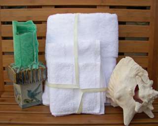   HOTEL QUALITY COTTON WHITE TOWEL SET   6 BATH, 6 HAND, 12 WASH  