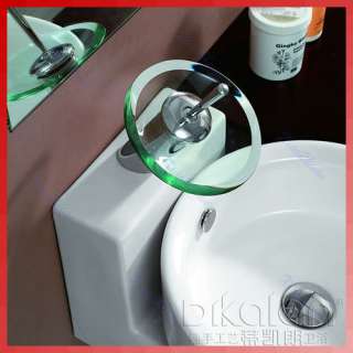 Modern Style Glass Waterfall Kitchen Bathroom Vessel Tub Vanity Sink 