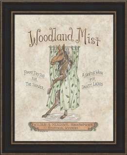 Woodland Mist Moose Shower Tub Bath Framed Print  