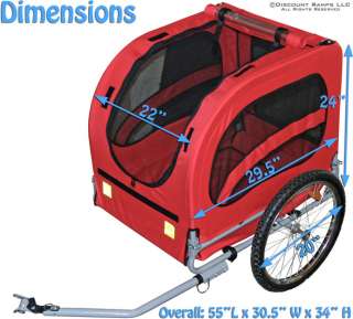 Dimensions for Dog bike trailers