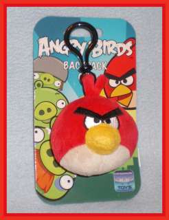 Angry Birds Plush Backpack Clip Keychain Red 3 NEW  
