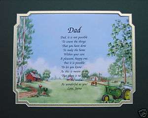PERSONALIZED DAD POEM BIRTHDAY, FATHERS DAY OR CHRISTMAS GIFT JOHN 
