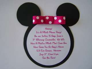 15 Personalized Minnie Mouse Birthday Party Invitations  