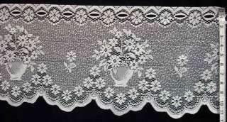 12 Marg White Lace Floral Curtain Fabric   1 yard lots  