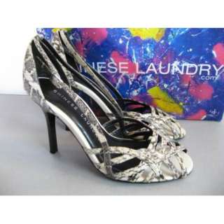 NEW Chinese Laundry Webster High Heel Snakeskin Leather Open Toe Sexy 
