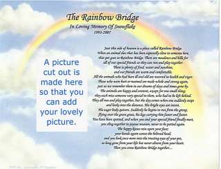 DOG CAT Pet loss memorial poem print RAINBOW BRIDGE  