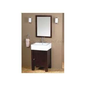 24 Bathroom Vanity Set W/ 3 Hole Ceramic Sinktop & Wood Framed Mirror 