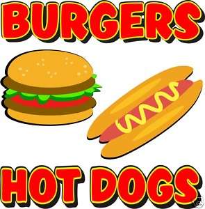 Hot Dogs Burgers Restaurant Concession Food Decal 18  