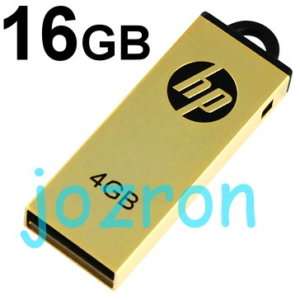 HP v225w 16GB 16G USB Flash Drive Metal Disk Stick Gold  
