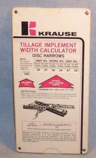 TILLAGE IMPLEMENT WIDTH CALCULATOR~KRAUSE PLOW CORP.~  
