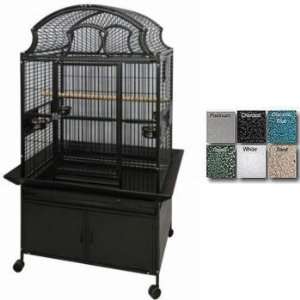  A and E Large Fan Top Bird Cage Black