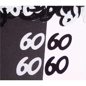  Black and White Number 60 Confetti