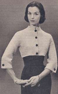 Vintage Knitting PATTERN Cropped Shorty Jacket Sweater  