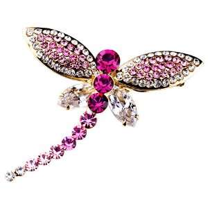  Pink Dragonfly Brooch Gifts Swarovski Crystal Pugster 