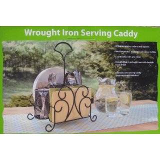 Wrought Iron Serving Caddy Ideal for Picnics or Outdoor Buffets