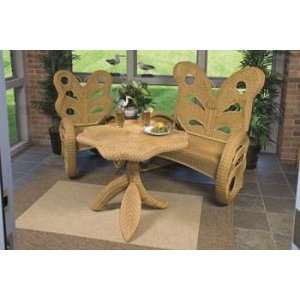   House FHWTLC Butterfly Table Wicker Chocolate Patio, Lawn & Garden