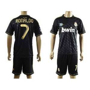  real madrid jersey 11/12 new #7 c ronaldo black soccer 