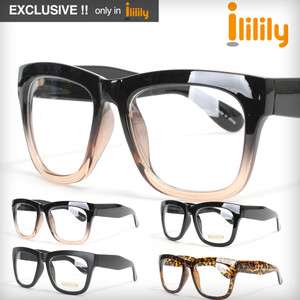   New eyeglass Vintage Black Rim Clear Lens glasses frames FREE Hardcase