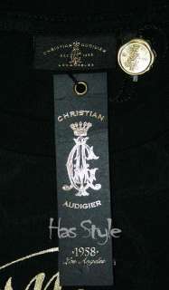 Christian Audigier Skull Crown Stones T Shirt long sleeve Black XL 