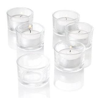 Set of 12 Clear Glass Tealight Candle Holders
