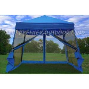8x8 / 10x10 Pop up Canopy Party Tent Gazebo Ez with Net   Blue  