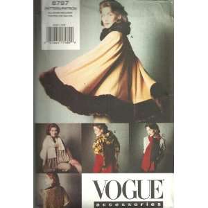  Vogue Accessories Sewing Pattern 8797   Misses Cape, Stole 