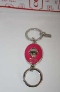 COACH HOT PINK Turn Lock Valet Key Chain Keychain Fob NEW  