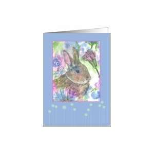  Rabbit Carnation Daisy Flowers Blank Card Card Health 