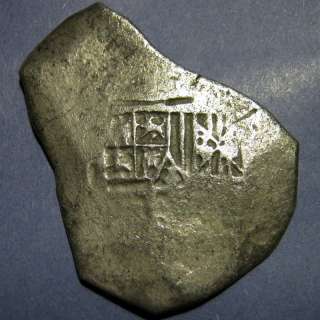   Coin, SPANISH SHIPWRECK MEXICAN 8 REALES 1715 FLEET COB COIN  