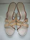 COLE HAAN Champagne Ivory and Bronze Heels Sandals Slid