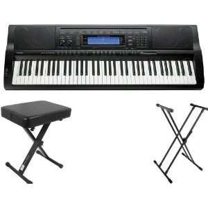 Casio WK6500 76 Note Keyboard with Free On Stage KS8191 Double X Stand 