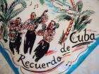   Cuba Souvenir Hanky Scarf Colorful Map Palm Trees Musicians Congo Drum